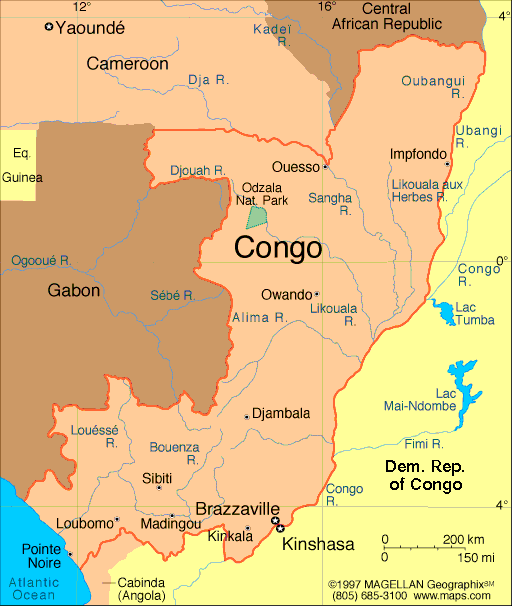 Republique du Congo carte